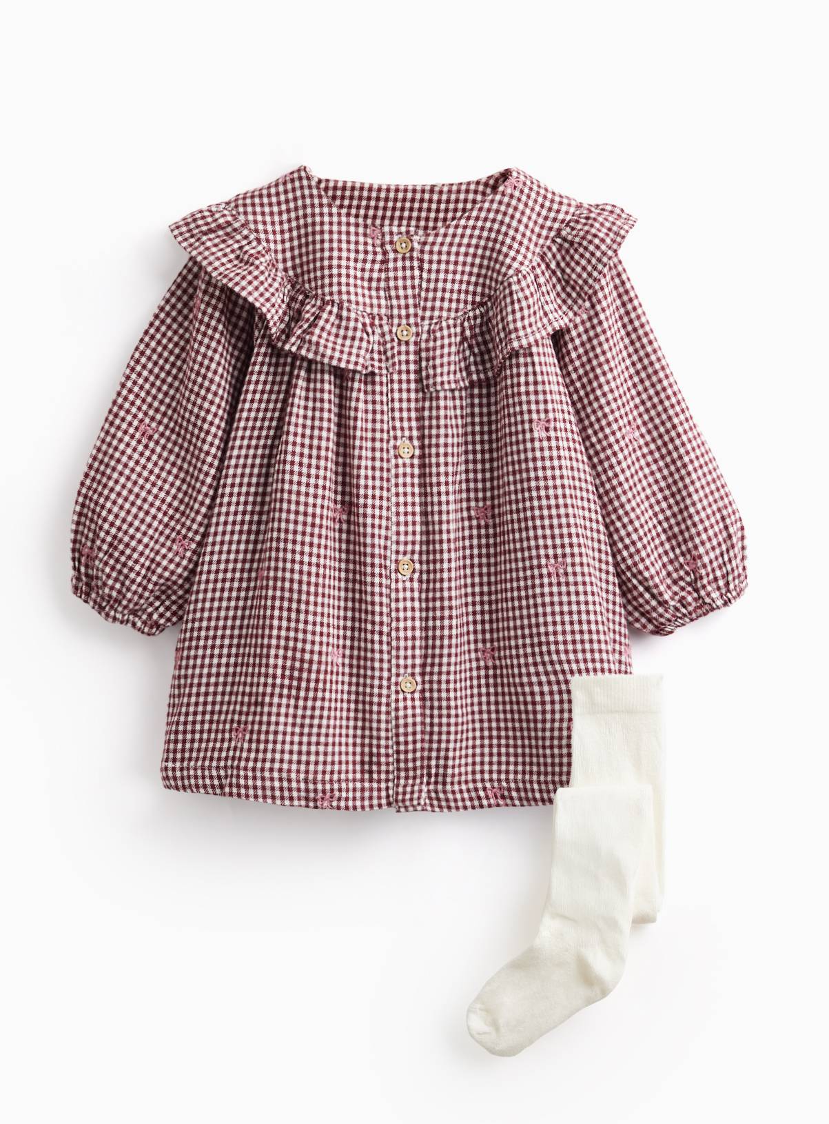 Heritage Check Dress with Tights 3-6 months - Image 1